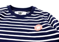 Wood Wood kjole Aya navy/offwhite stripes
